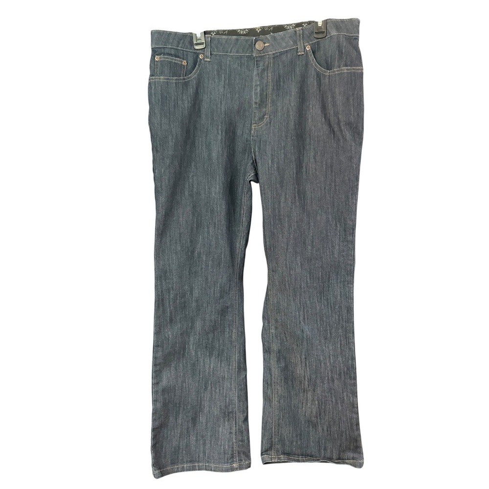 Merona Womens 18W Straight Leg Jeans Dark Wash Comfort No Gap Waistband Stretch